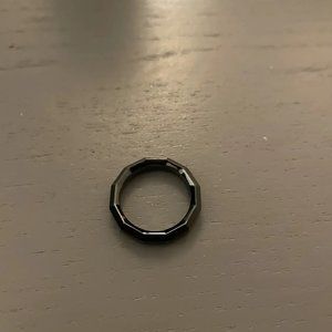 David Yurman Delaunay Narrow Band Ring Black Titanium Size 7